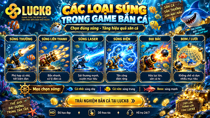 các loại súng trong game bắn cá